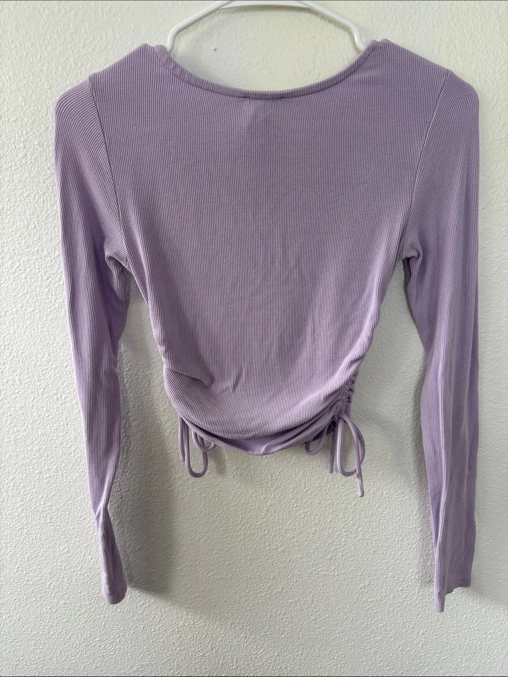 Princess Polly Lavender Side-Ruched Long Sleeve Crop Top -606sku